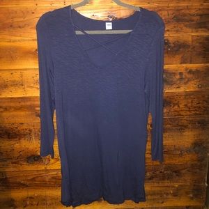 Cute 3/4 sleeve crisscross shirt